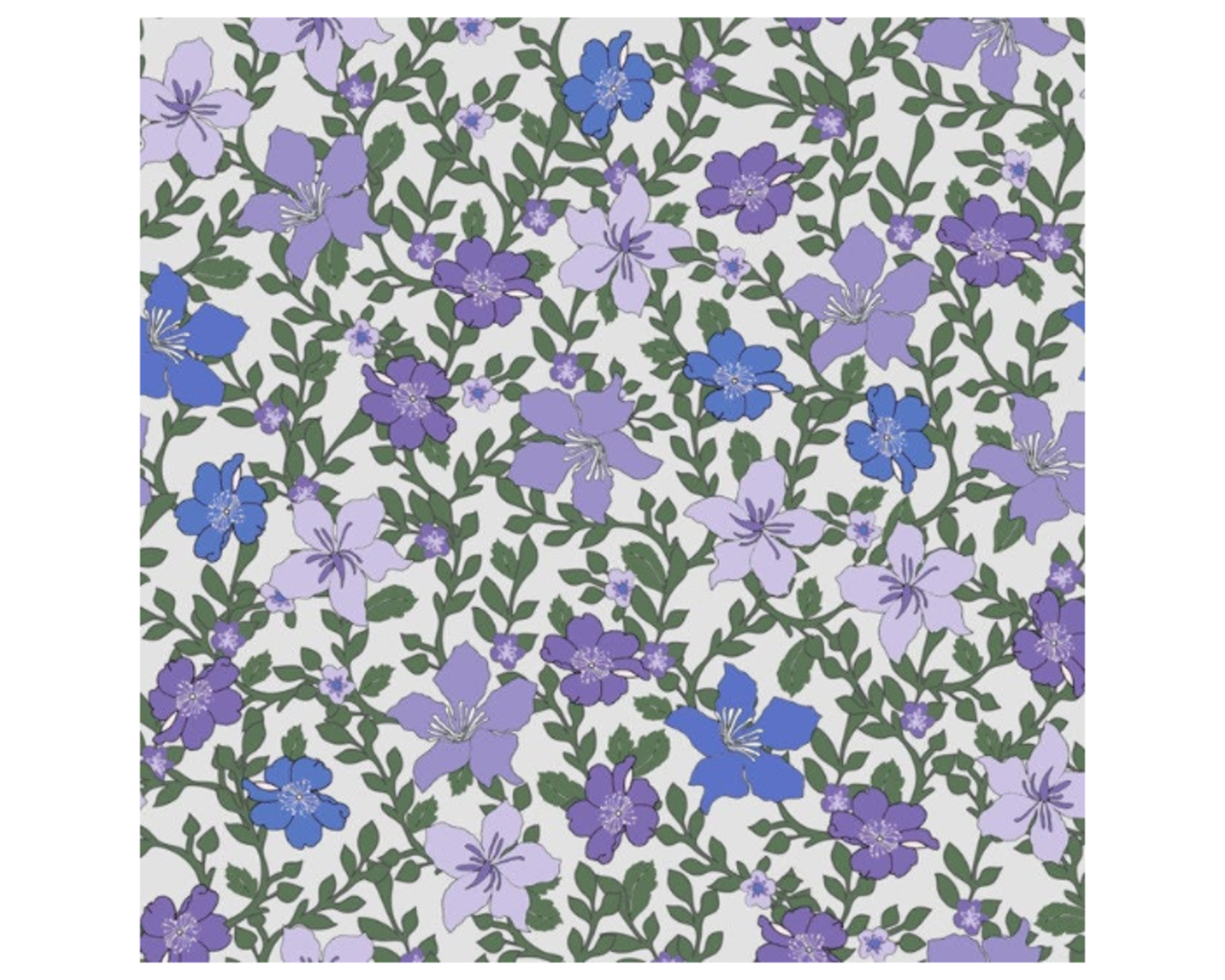 Ivy Flowers Cotton Fabric by The Yard | By the Yard | Sewing and Crafting | 44 inches wide